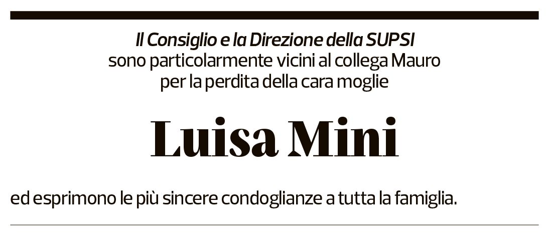 Annuncio funebre Luisa Foletti Mini