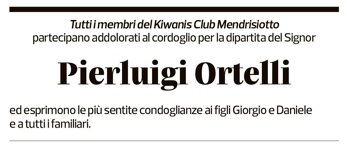 Annuncio funebre Pierluigi Ortelli