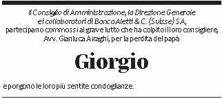 Annuncio funebre Giorgio 