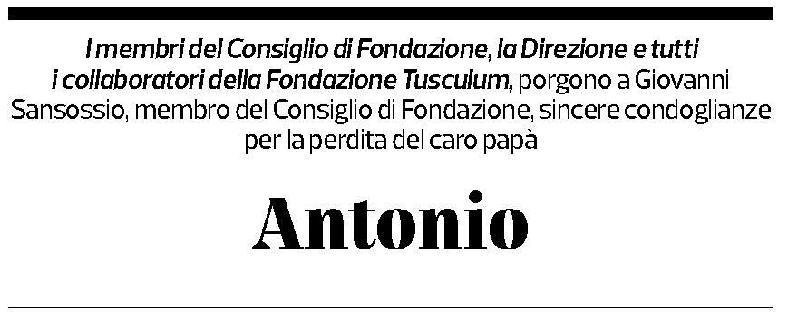 Annuncio funebre Antonio Sansossio