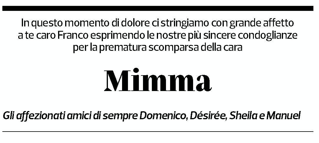 Annuncio funebre Maria Grazia Locatelli
