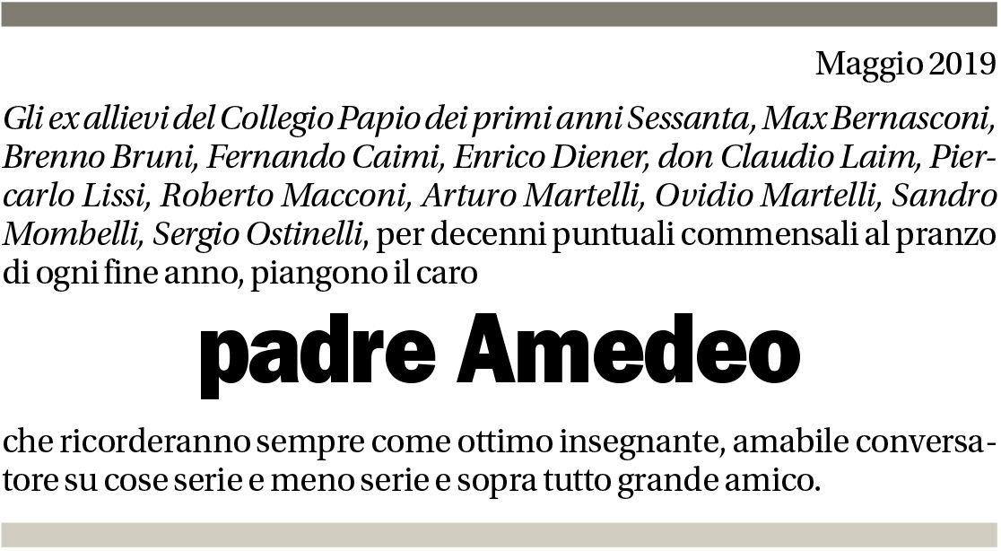 Annuncio funebre Amedeo Grab