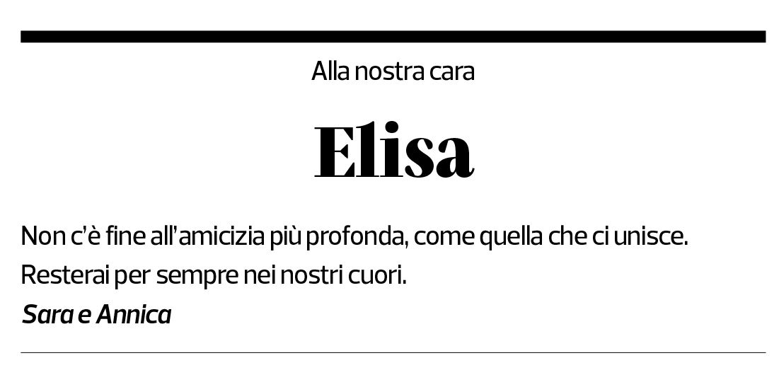 Annuncio funebre Elisa De-stefani