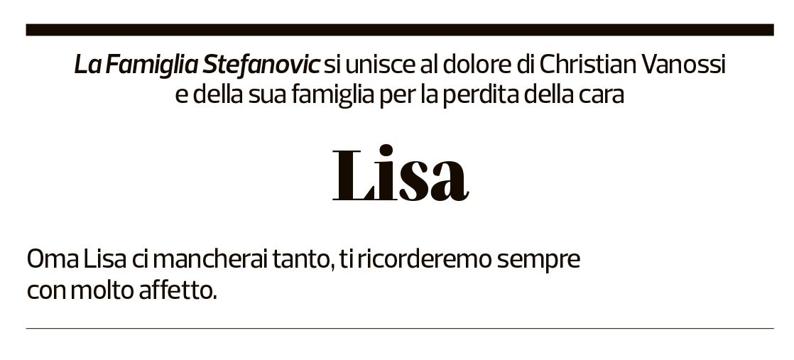 Annuncio funebre Elisabetta Vanossi
