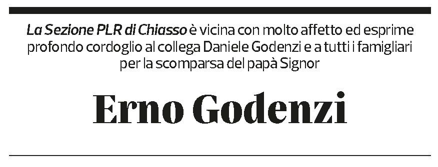 Annuncio funebre Erno Godenzi