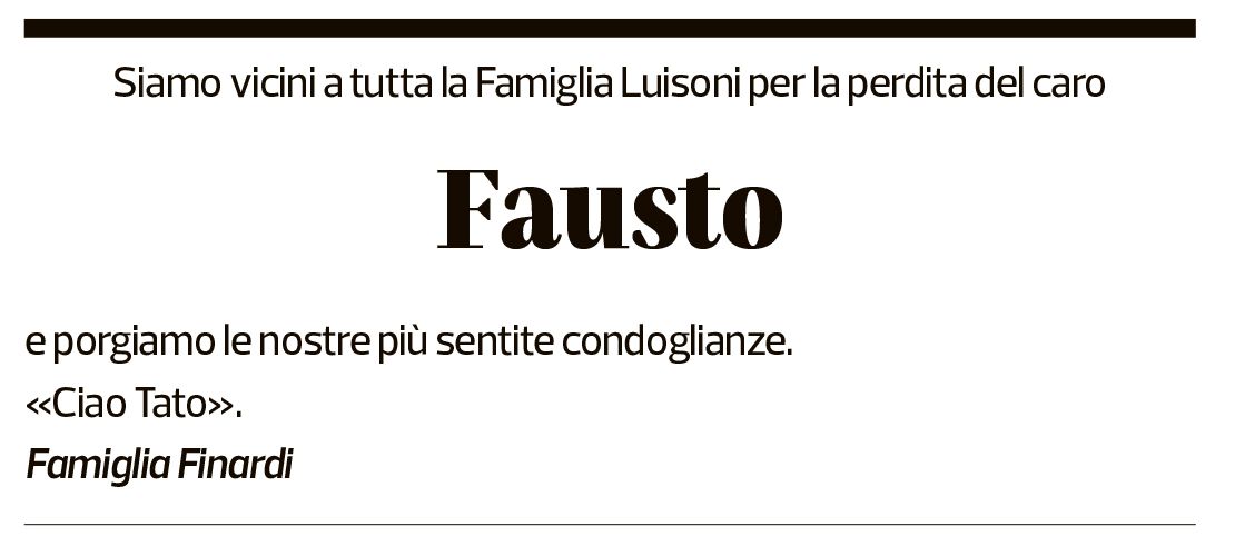 Annuncio funebre Fausto Luisoni