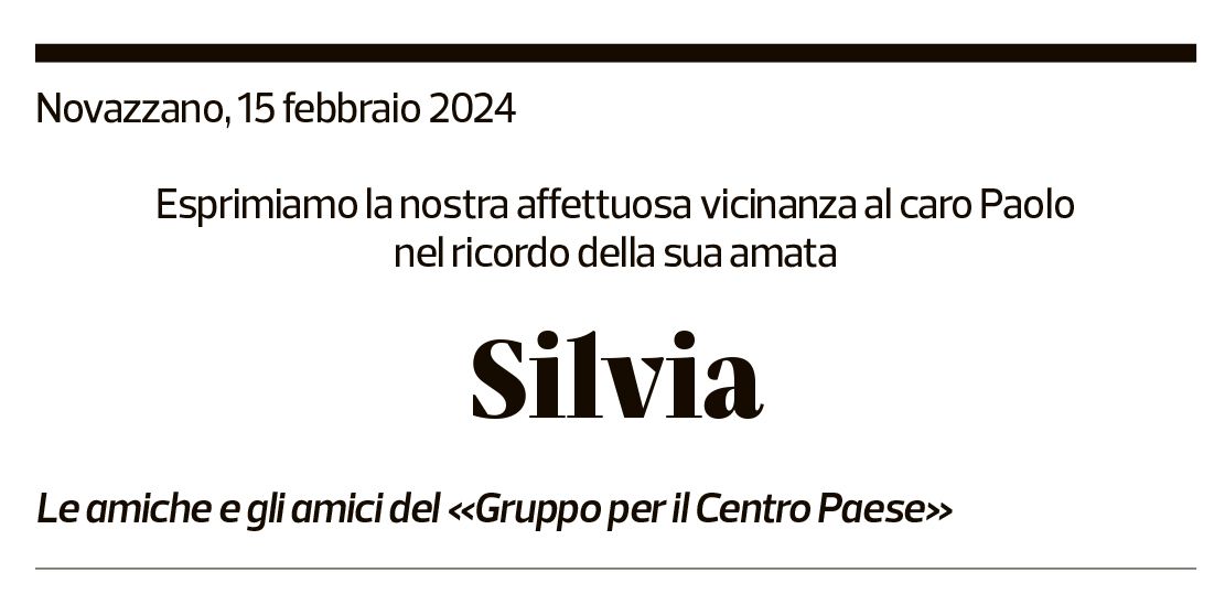 Annuncio funebre Silvia Crivelli