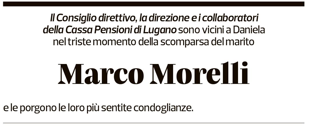 Annuncio funebre Marco Morelli