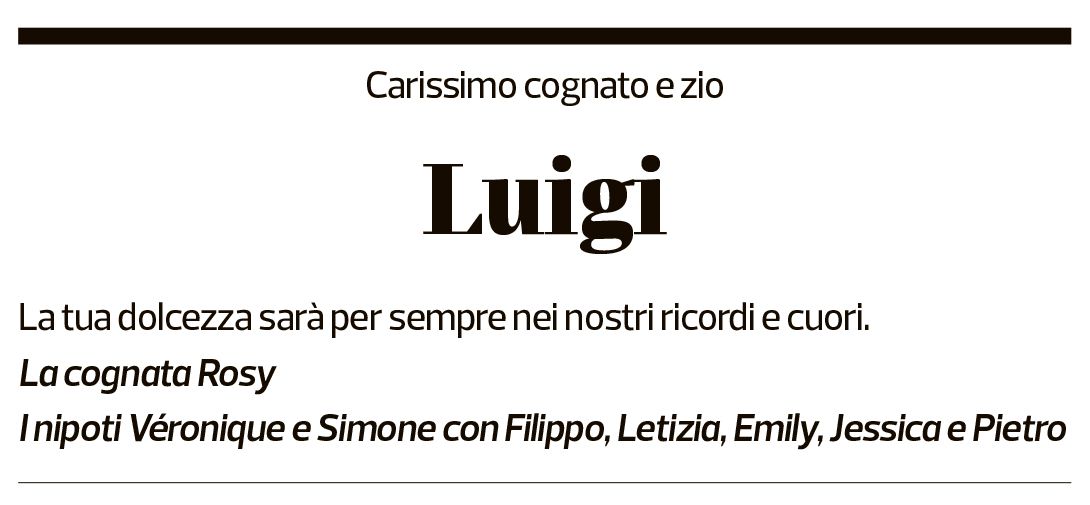 Annuncio funebre Luigi Follo