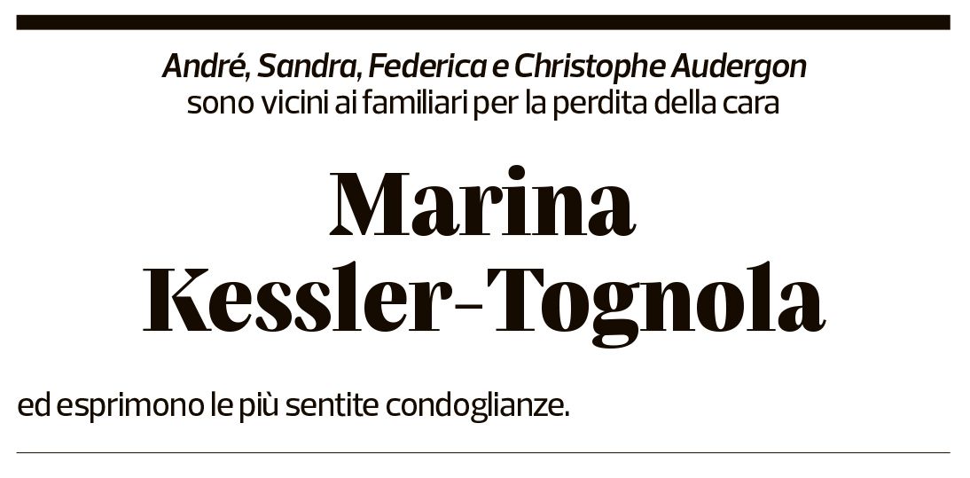 Annuncio funebre Marina Kessler-tognola