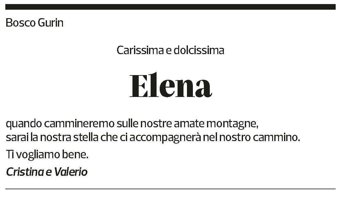 Annuncio funebre Elena Tomamichel-lanzi