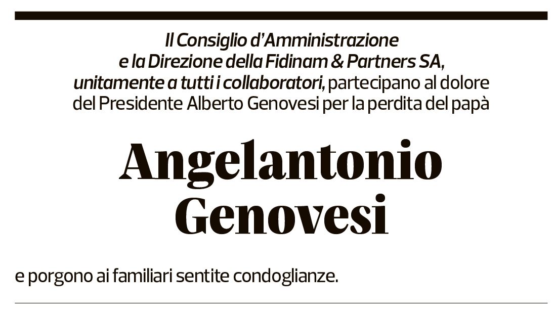 Annuncio funebre Angelantonio Genovesi