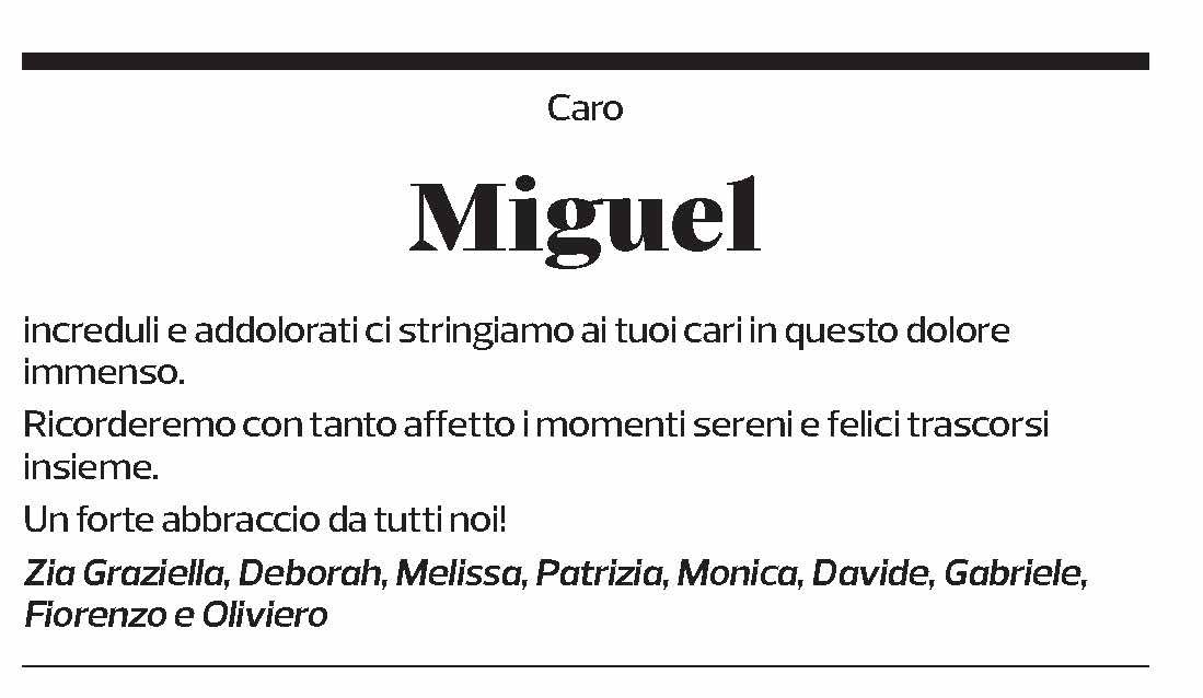 Annuncio funebre Miguel Milani