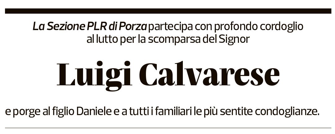 Annuncio funebre Luigi Calvarese