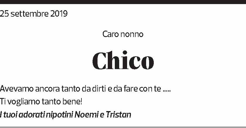 Annuncio funebre Chico Frigerio