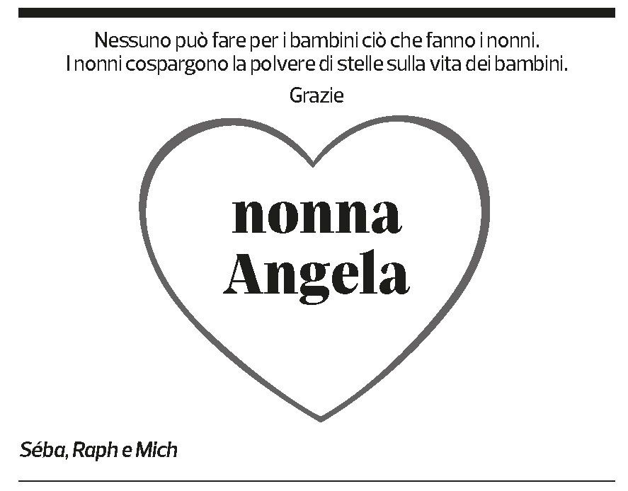 Annuncio funebre Angela Cattaneo