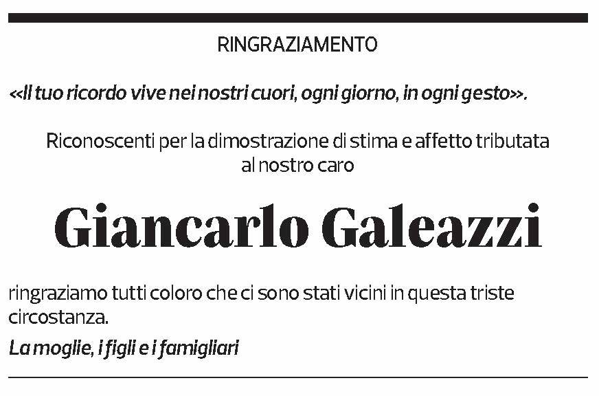 Annuncio funebre Giancarlo Galeazzi