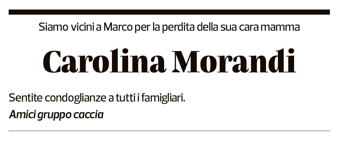 Annuncio funebre Carolina Morandi Belometti