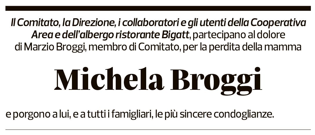 Annuncio funebre Michela Broggi