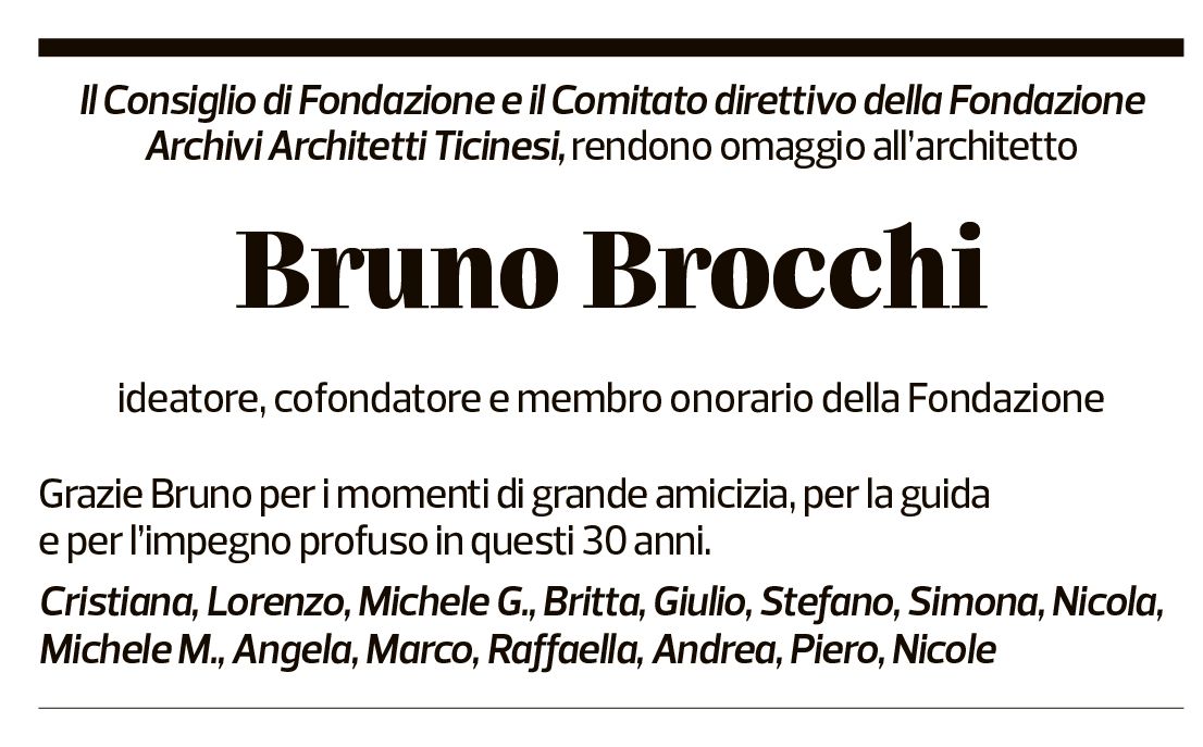 Annuncio funebre Bruno Brocchi