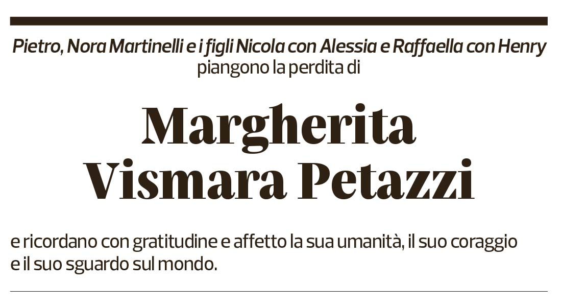 Annuncio funebre Margherita Vismara Petazzi