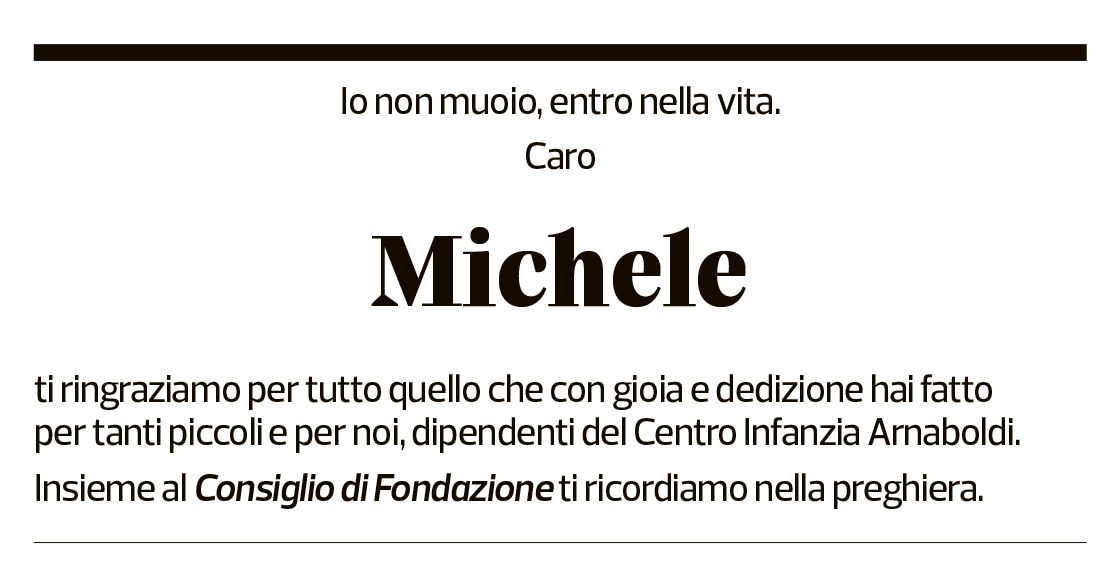 Annuncio funebre Michele Raggi