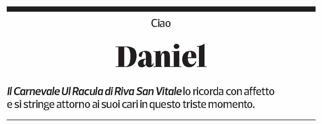 Annuncio funebre Daniel 