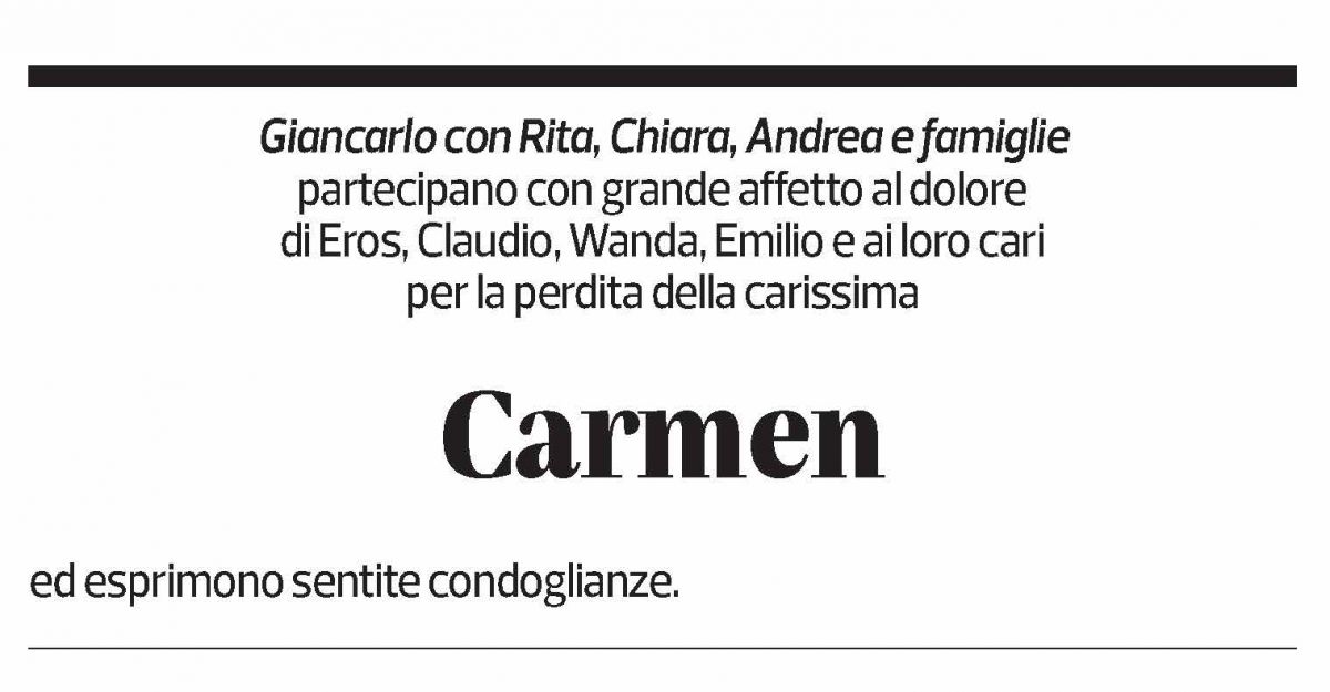 Annuncio funebre Carmen Taiana Casanova