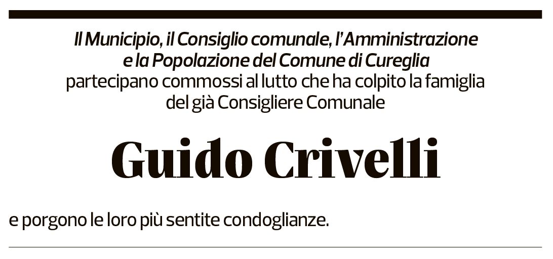 Annuncio funebre Guido Crivelli