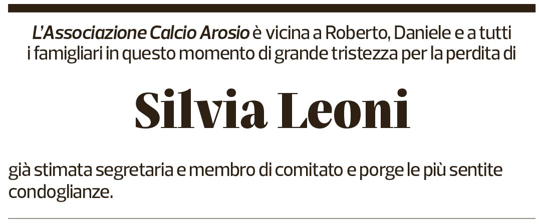 Annuncio funebre Silvia Leoni