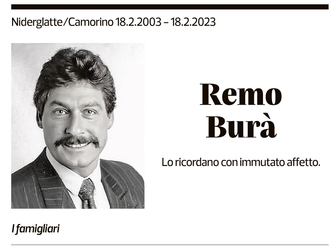 Annuncio funebre Remo Burà