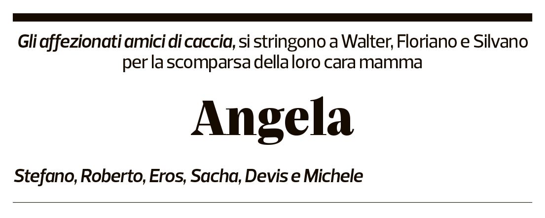 Annuncio funebre Angela Bossi