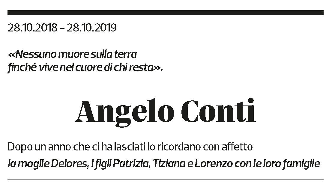 Annuncio funebre Angelo Conti