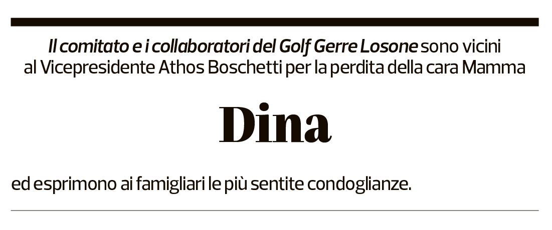 Annuncio funebre Dina Boschetti