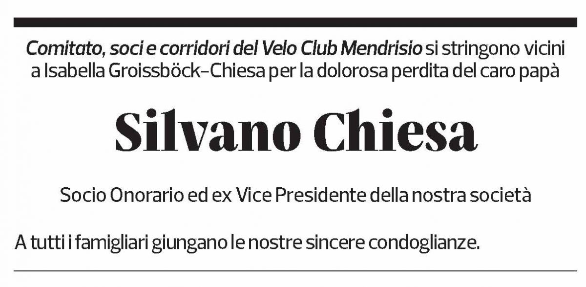 Annuncio funebre Silvano Chiesa