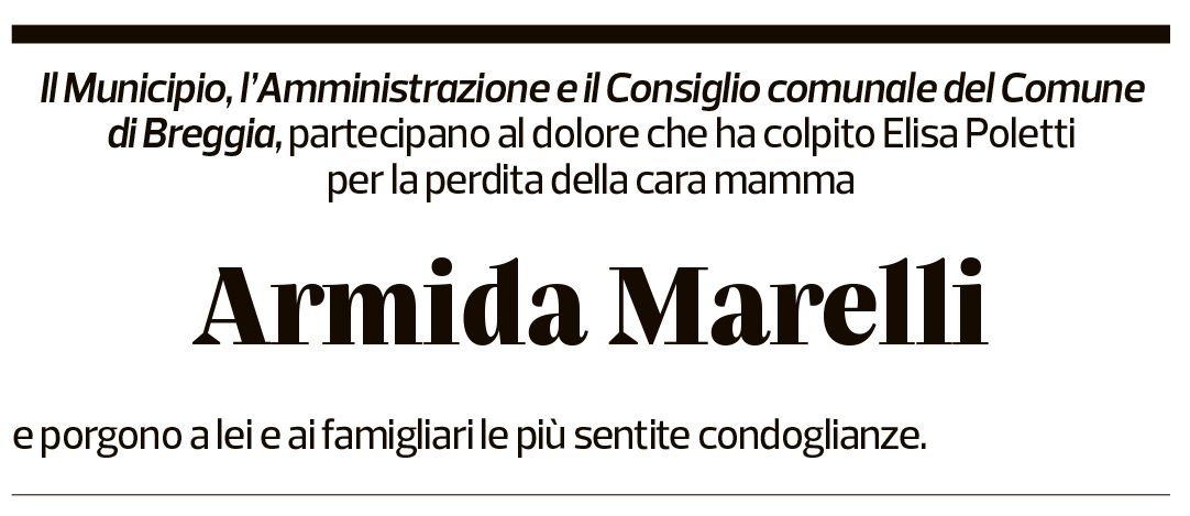 Annuncio funebre Armina Marelli