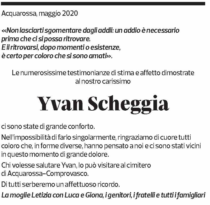 Annuncio funebre Yvan Scheggia