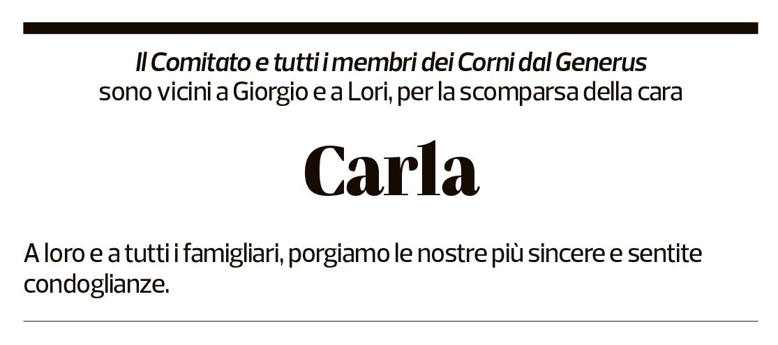 Annuncio funebre Carla Soldini