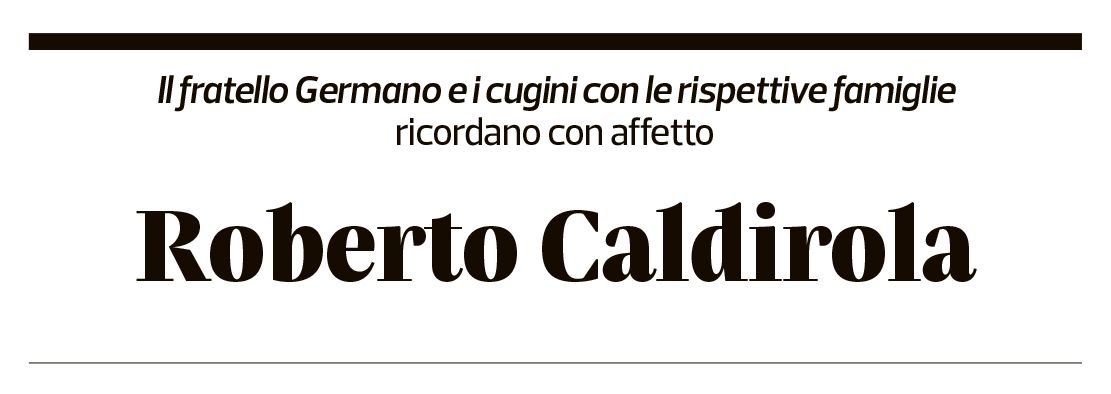 Annuncio funebre Roberto Caldirola