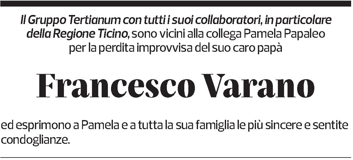 Annuncio funebre Francesco Varano
