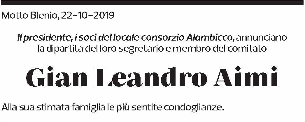 Annuncio funebre Gian Leandro Aimi