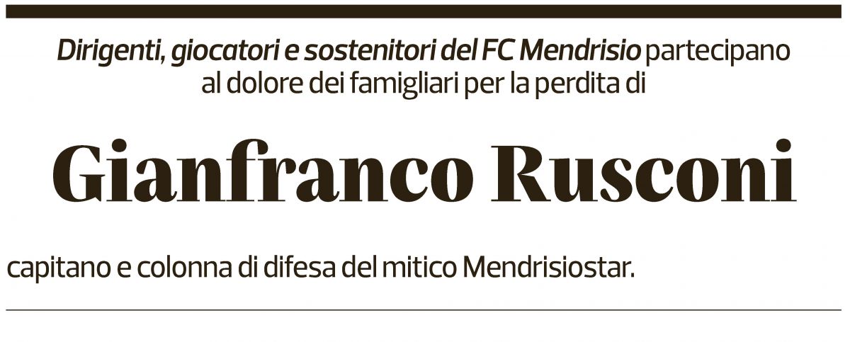 Annuncio funebre Gianfranco Rusconi
