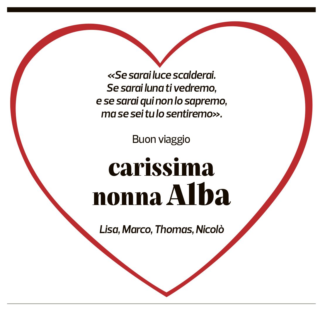 Annuncio funebre Alba Baserga