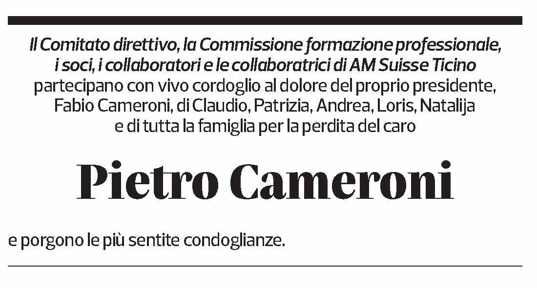 Annuncio funebre Pietro Cameroni