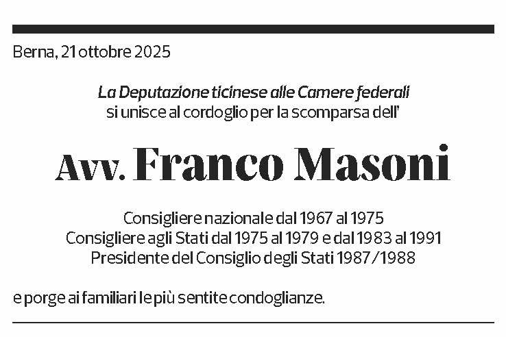 Annuncio funebre Franco Masoni