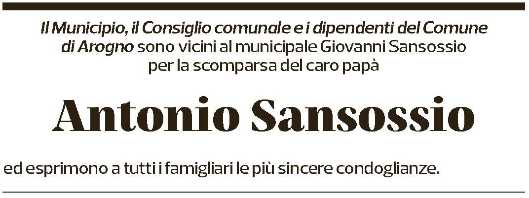 Annuncio funebre Antonio Sansossio