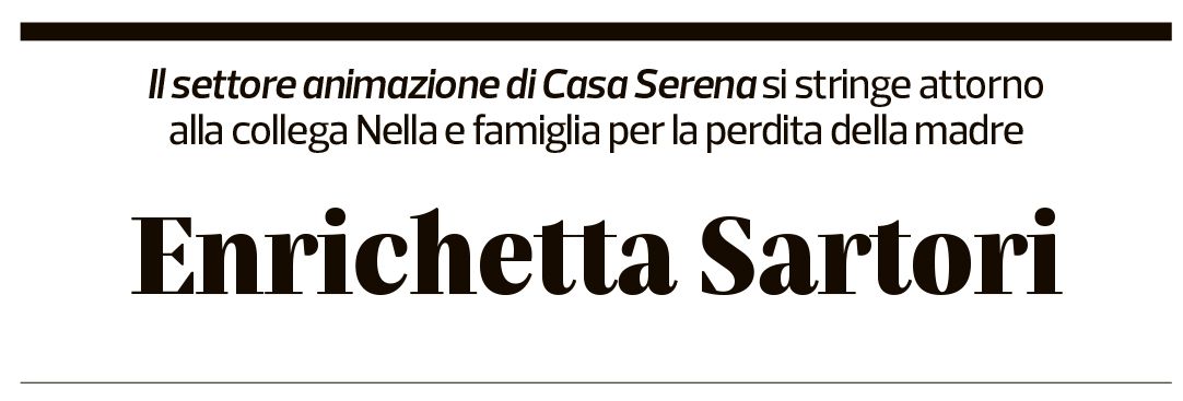 Annuncio funebre Enrichetta Sartori