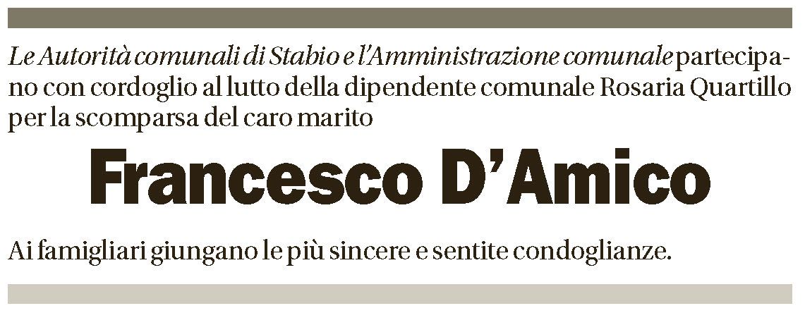 Annuncio funebre Francesco D'amico