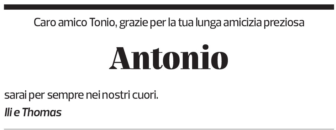 Annuncio funebre Antonio Signorini