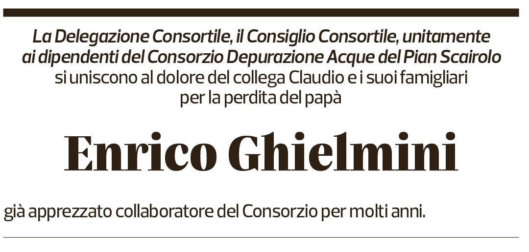 Annuncio funebre Enrico Ghielmini